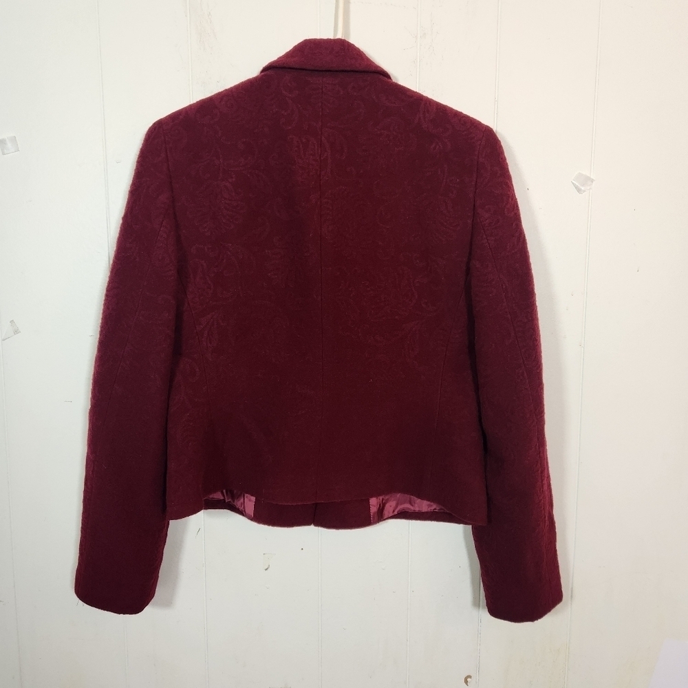 Talbots Collection Deep Red Textured Blazer Size … - image 2